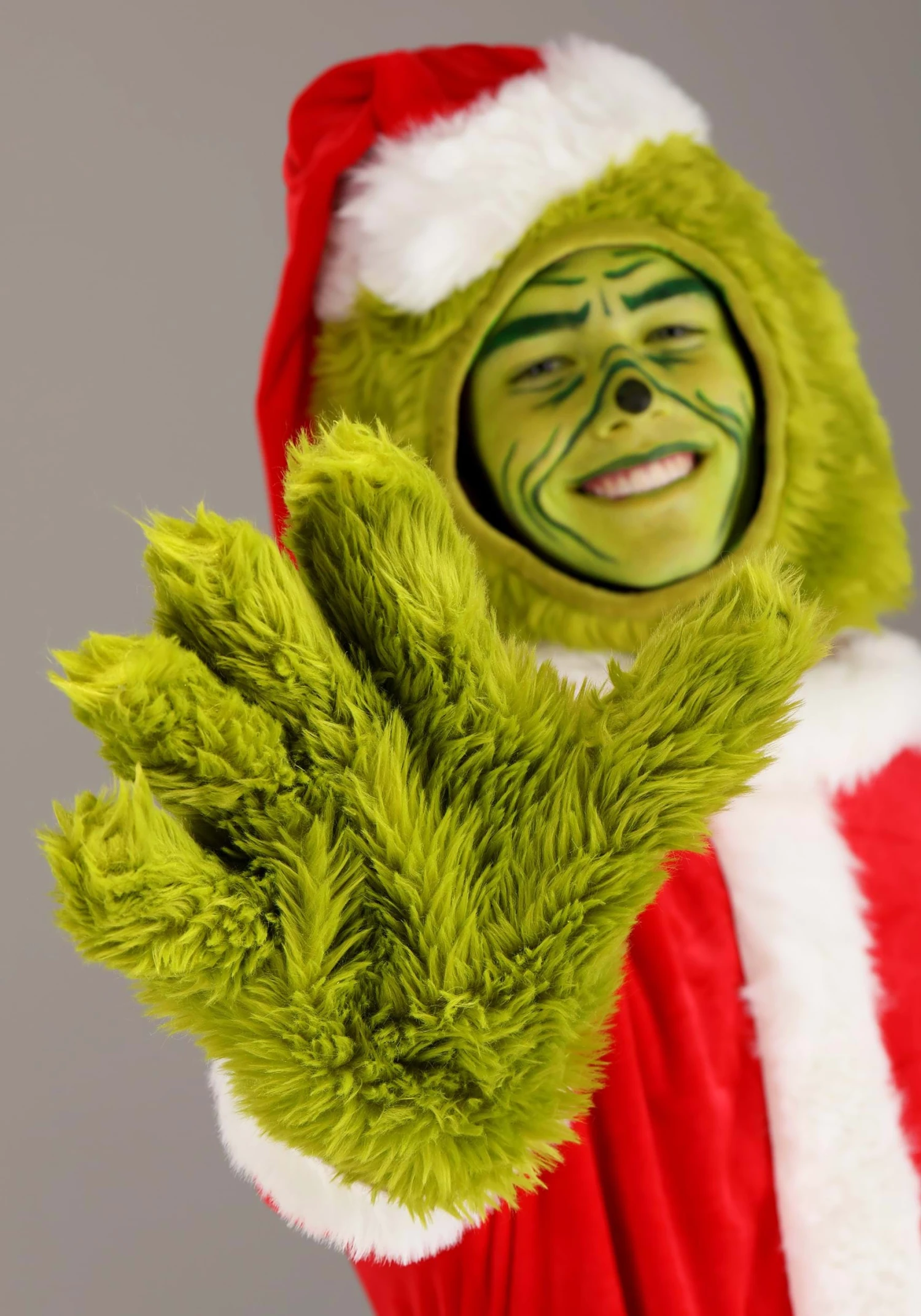 Adult The Grinch Santa Open Face Costume 4 Adult The Grinch Santa Open Face Costume - Image 4