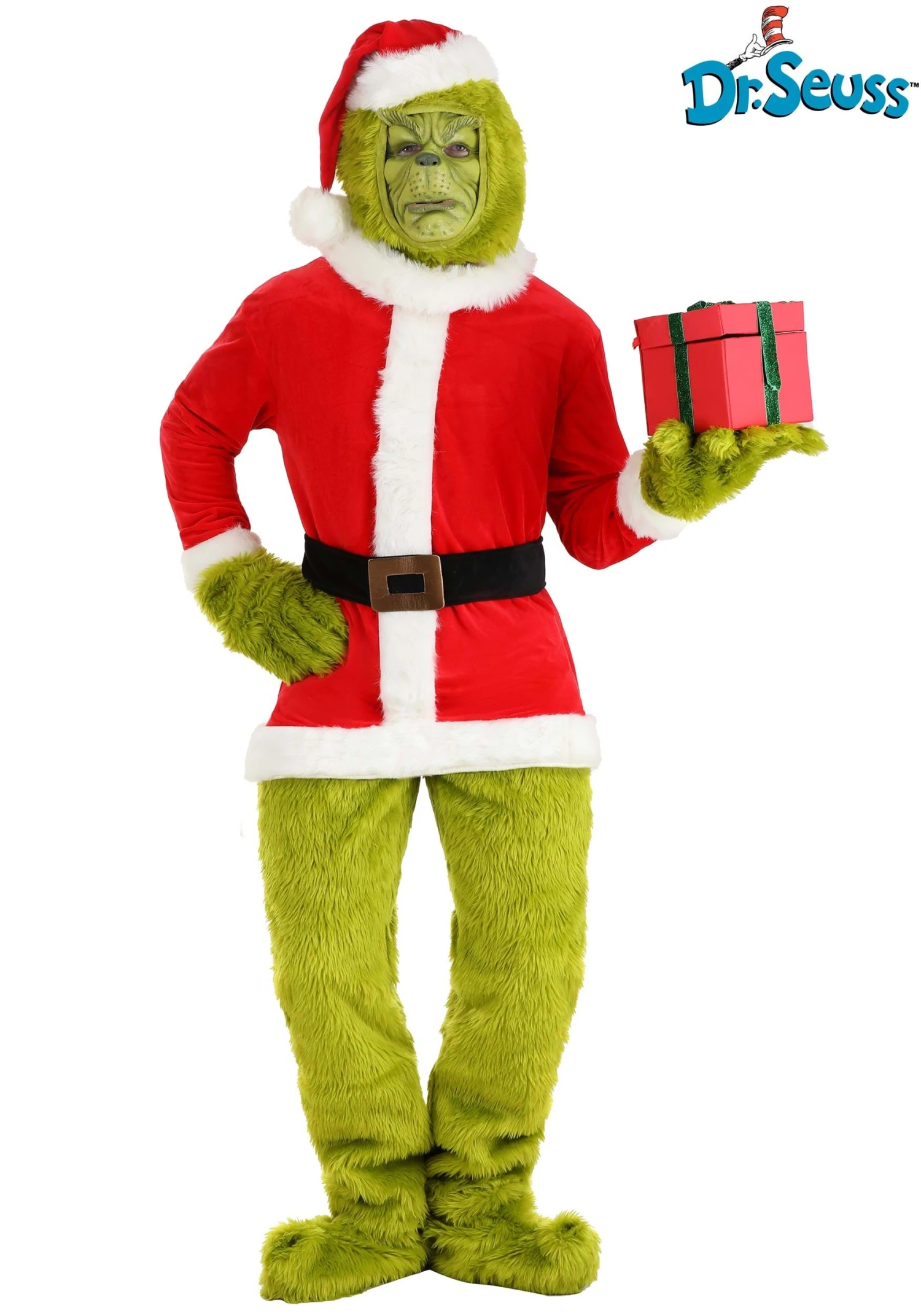 Adult The Grinch Santa Open Face Costume 1 Adult The Grinch Santa Open Face Costume