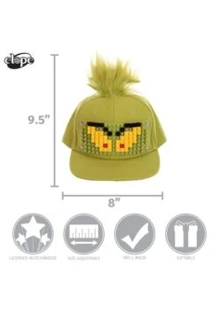 The Grinch Bricky Blocks Build-On Snapback Hat Kit -Halloween Costumes Shop the grinch bricky blocks build on snapback hat kit alt 7
