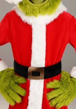 The Grinch Santa Open Face Costume For Kids -Halloween Costumes Shop the grinch child santa open face costume alt 2