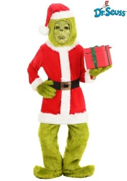The Grinch Santa Open Face Costume For Kids -Halloween Costumes Shop the grinch child santa open face costume alt 5