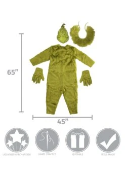 Men's The Grinch Deluxe Jumpsuit W/ Latex Mask -Halloween Costumes Shop the grinch deluxe mens s m jumpsuit w latex mask alt 5