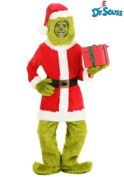 The Grinch Santa Open Face Costume For Kids