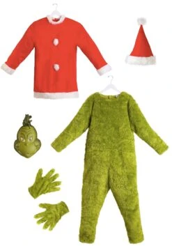 The Grinch Men's Deluxe Santa Jumpsuit With Mask Costume 11 The Grinch Men's Deluxe Santa Jumpsuit With Mask Costume -Halloween Costumes Shop the grinch santa deluxe jumpsuit with mask alt 5