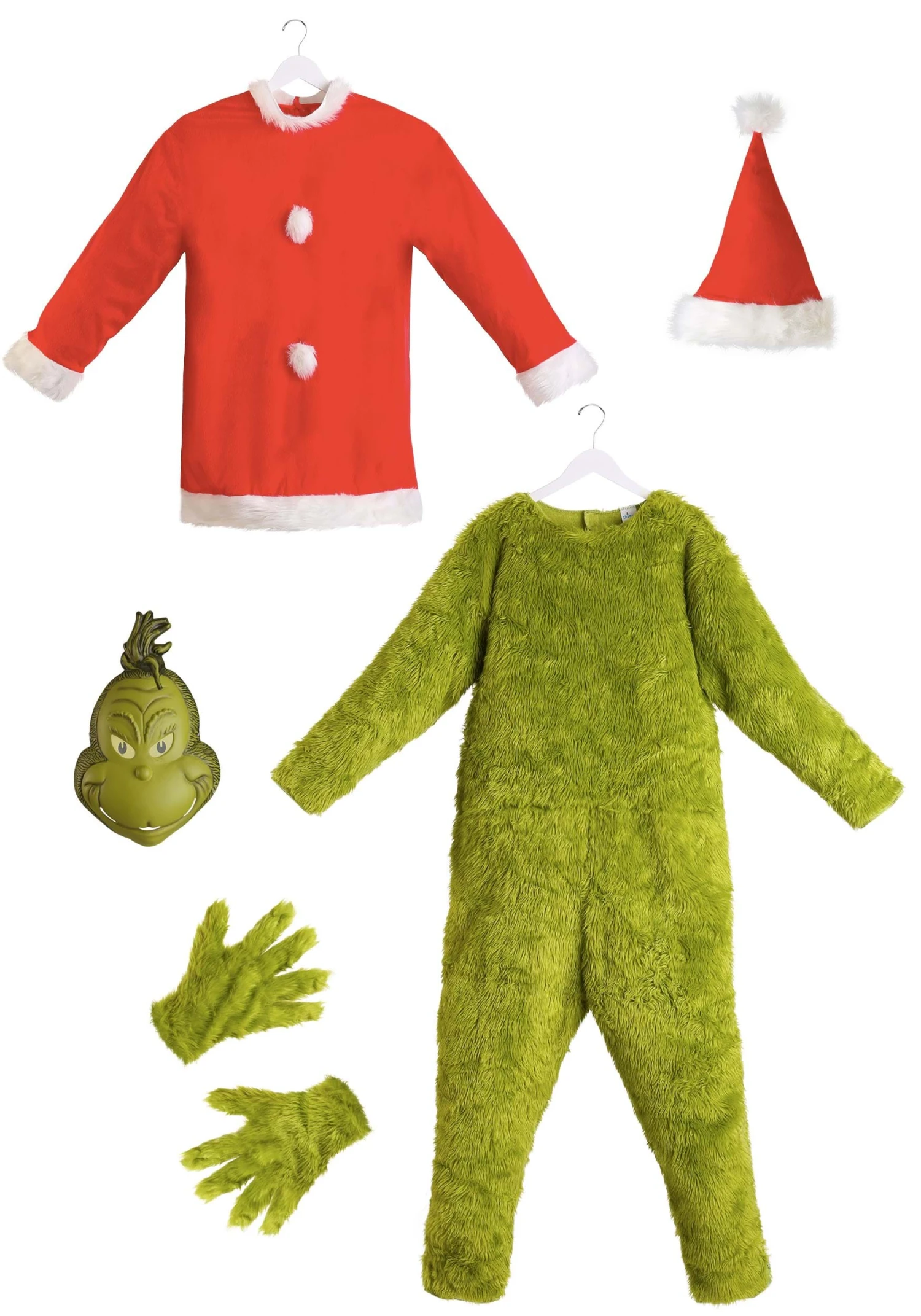The Grinch Men's Deluxe Santa Jumpsuit With Mask Costume 6 The Grinch Men's Deluxe Santa Jumpsuit With Mask Costume - Image 6