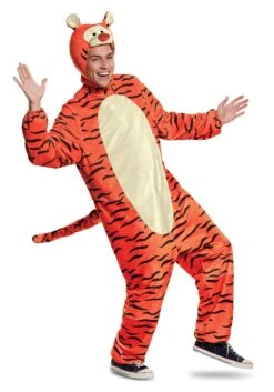 Deluxe Winnie The Pooh Tigger Costume For Adults -Halloween Costumes Shop tigger deluxe adult costume alt 1
