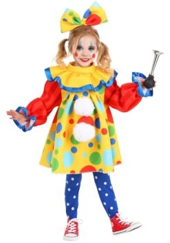 Girl's Toddler Posh Polka Dot Clown Costume