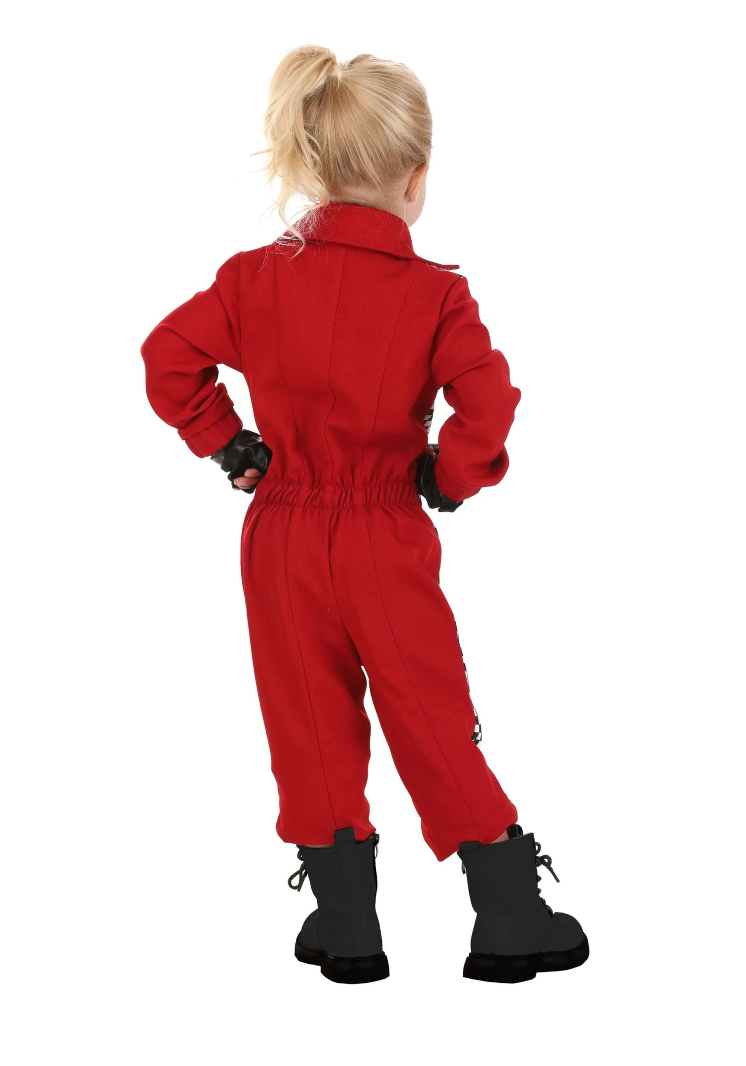 Girl's Red Racer Jumpsuit Costume For Toddlers 2 Girl's Red Racer Jumpsuit Costume For Toddlers - Image 2