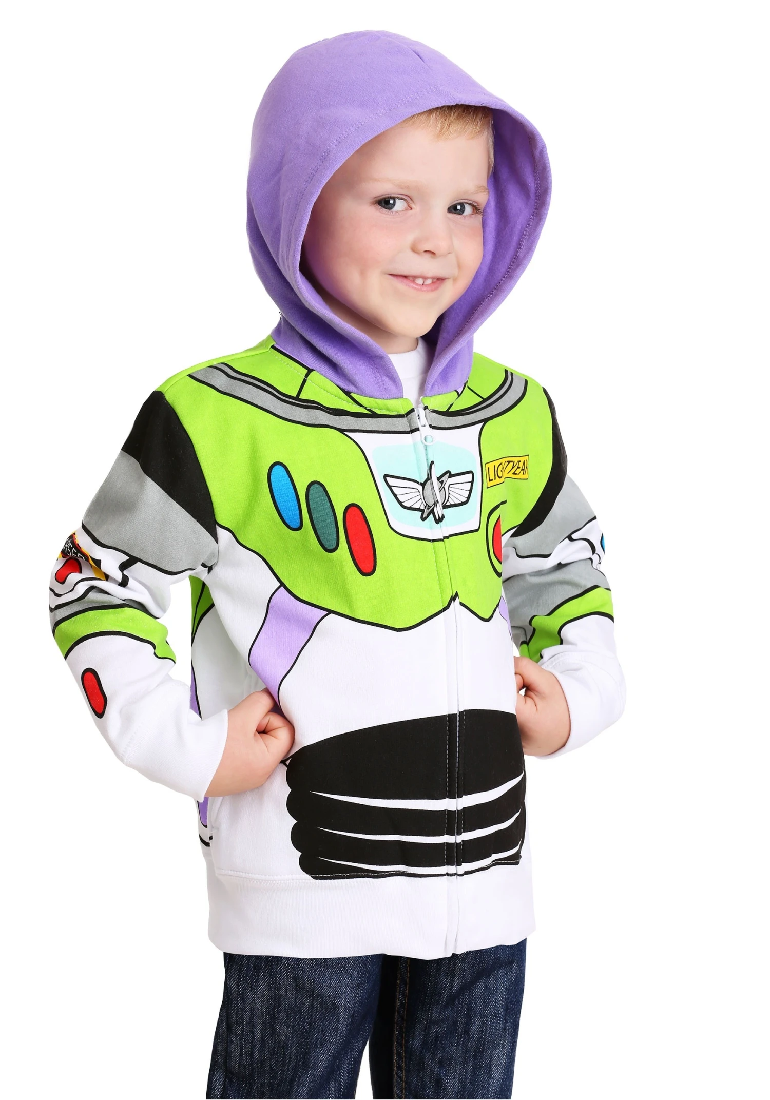 Toddler Toy Story Buzz Lightyear Costume Hoodie 2 Toddler Toy Story Buzz Lightyear Costume Hoodie - Image 2