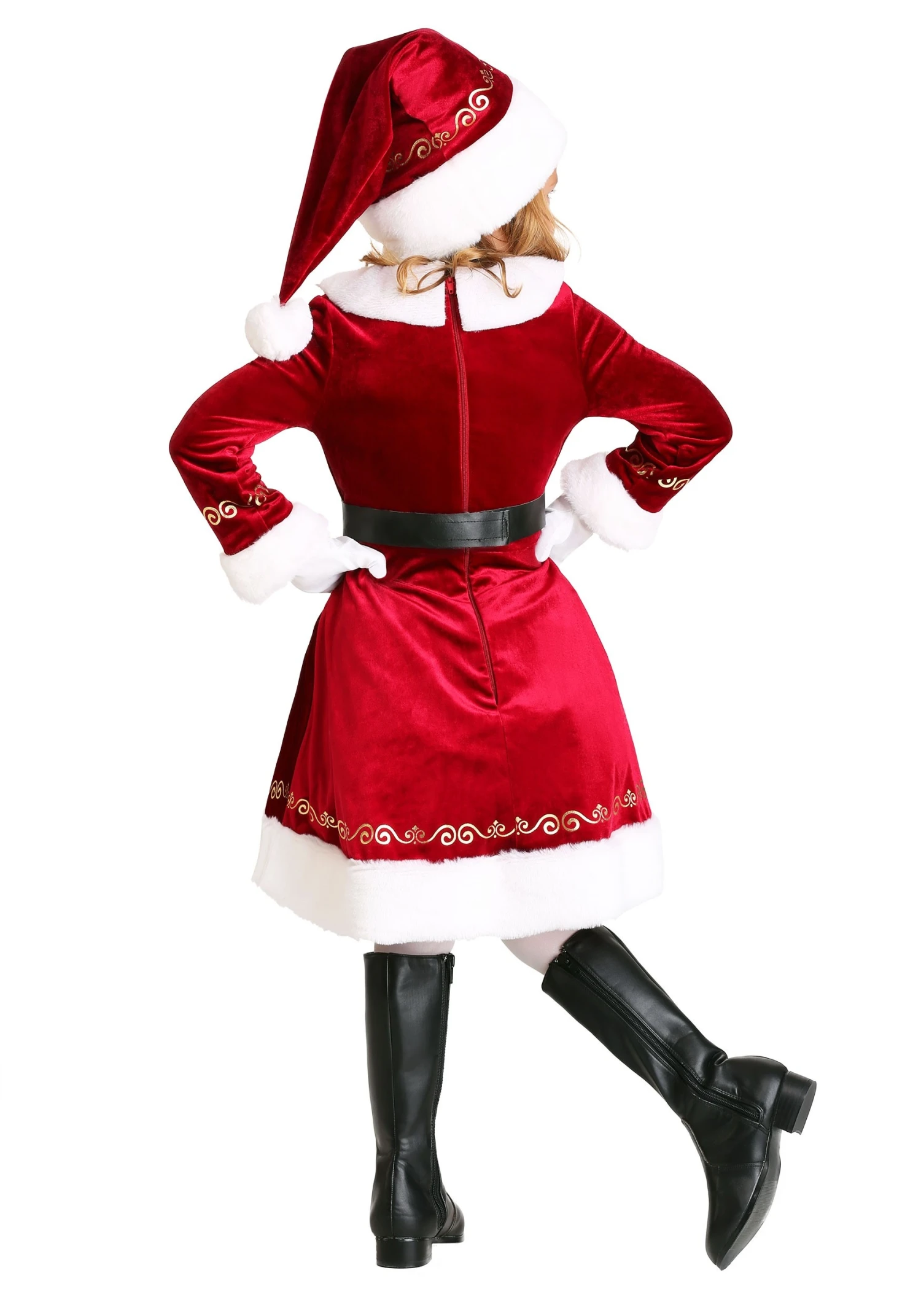 Toddler Santa Dress Costume For Girls 2 Toddler Santa Dress Costume For Girls - Image 2