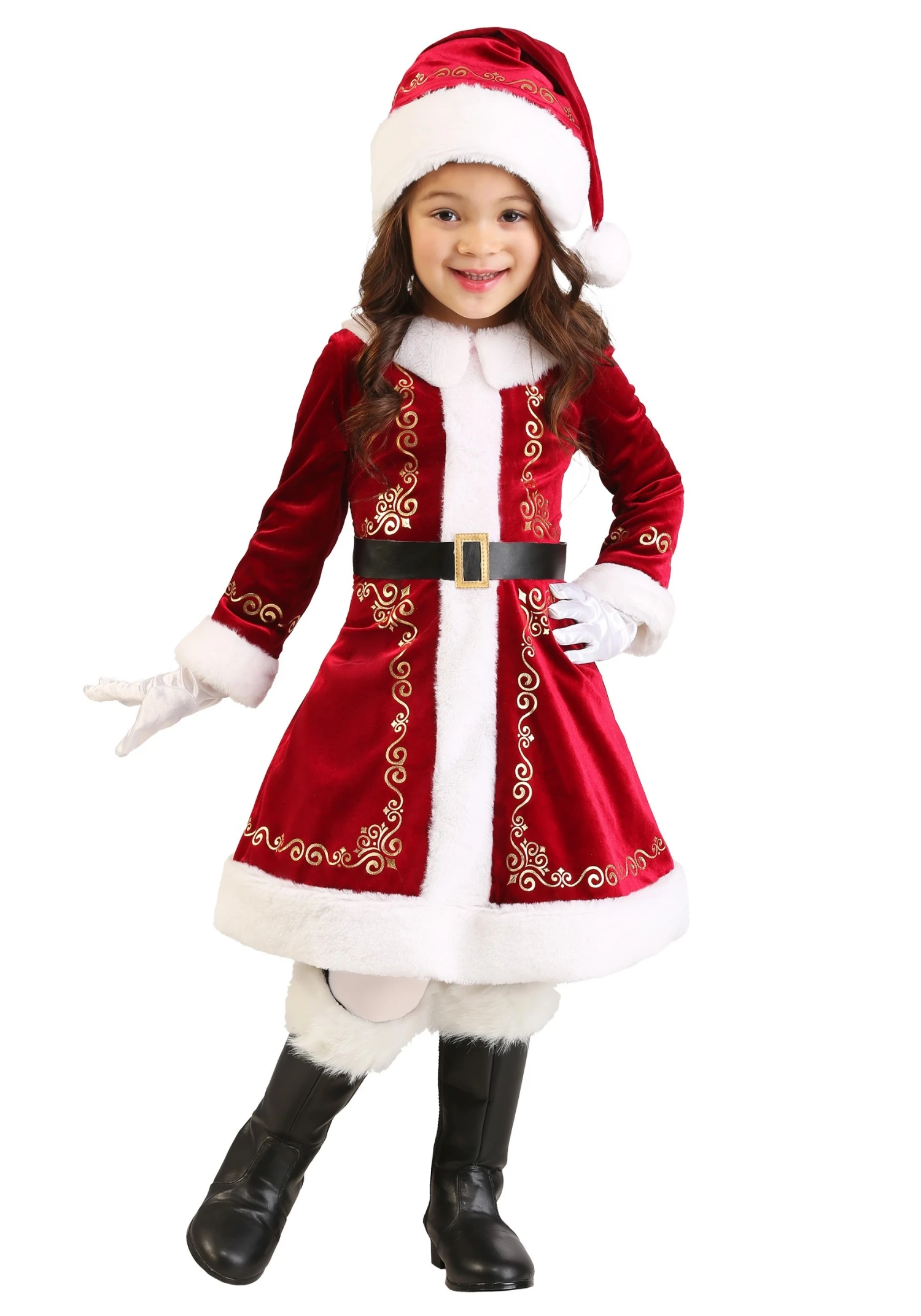 Toddler Santa Dress Costume For Girls 1 Toddler Santa Dress Costume For Girls
