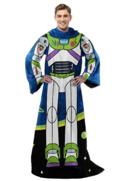 Toy Story Buzz Lightyear Comfy Throw For Adult -Halloween Costumes Shop toy story buzz lightyear adult comfy throw alt 3