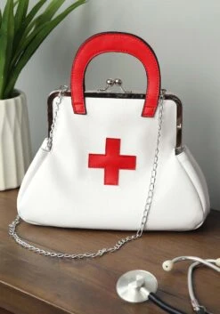 White Nurse Costume Accessory Purse