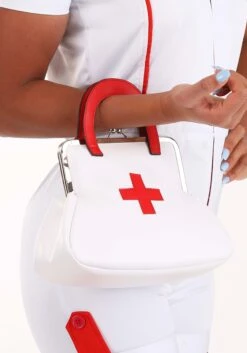 White Nurse Costume Accessory Purse -Halloween Costumes Shop white nurse purse alt 3