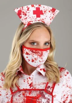 Blood Splatter Nurse Costume For Women -Halloween Costumes Shop womens blood splatter nurse costume alt 2