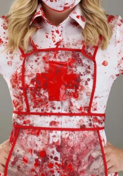 Blood Splatter Nurse Costume For Women -Halloween Costumes Shop womens blood splatter nurse costume alt 3