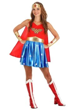Caped Wonder Woman Costume For Adults -Halloween Costumes Shop womens caped wonder woman costume alt 2