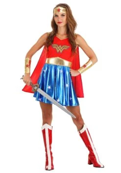 Caped Wonder Woman Costume For Adults