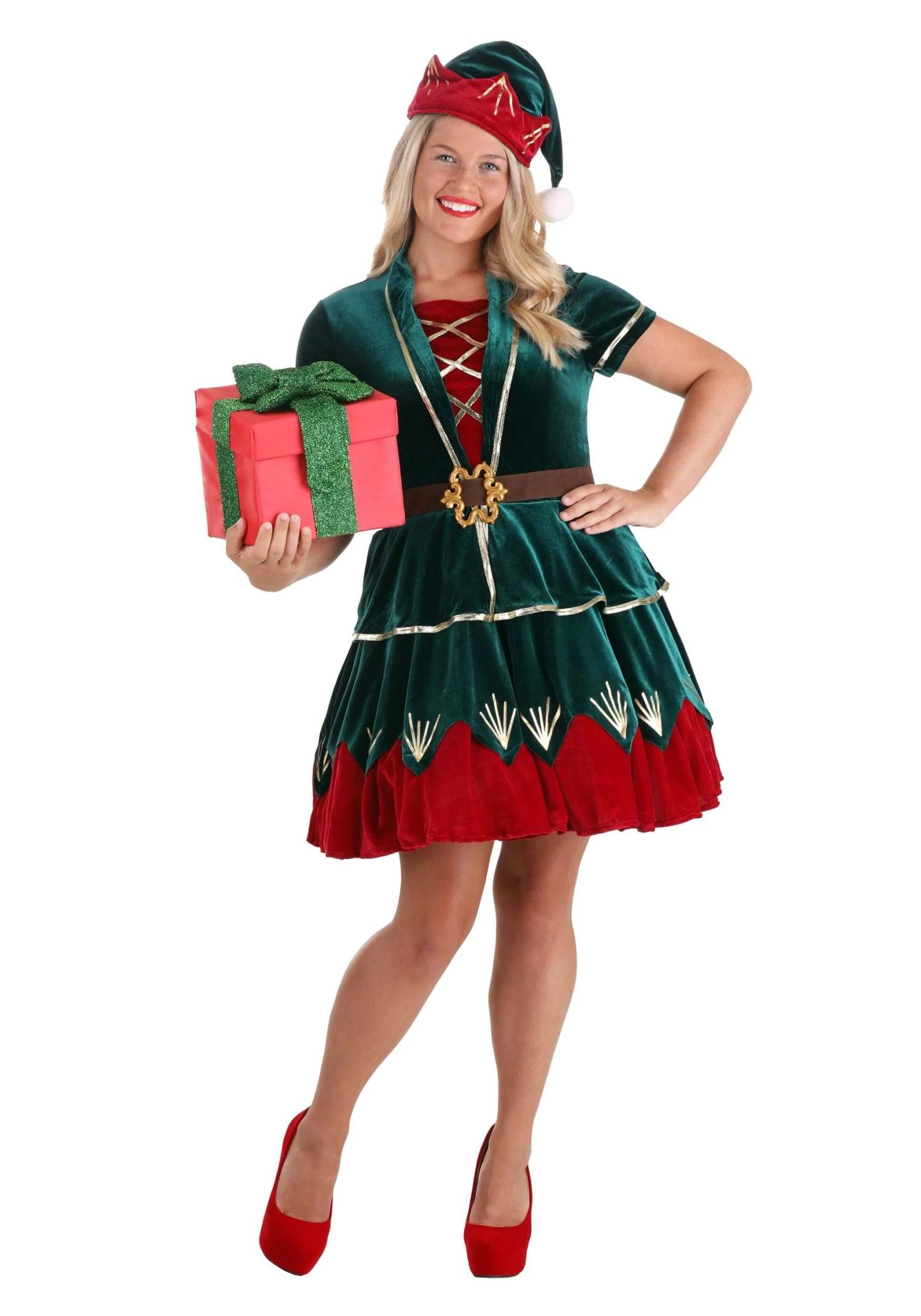 The Women's Deluxe Holiday Elf Costume 2 The Women's Deluxe Holiday Elf Costume - Image 2