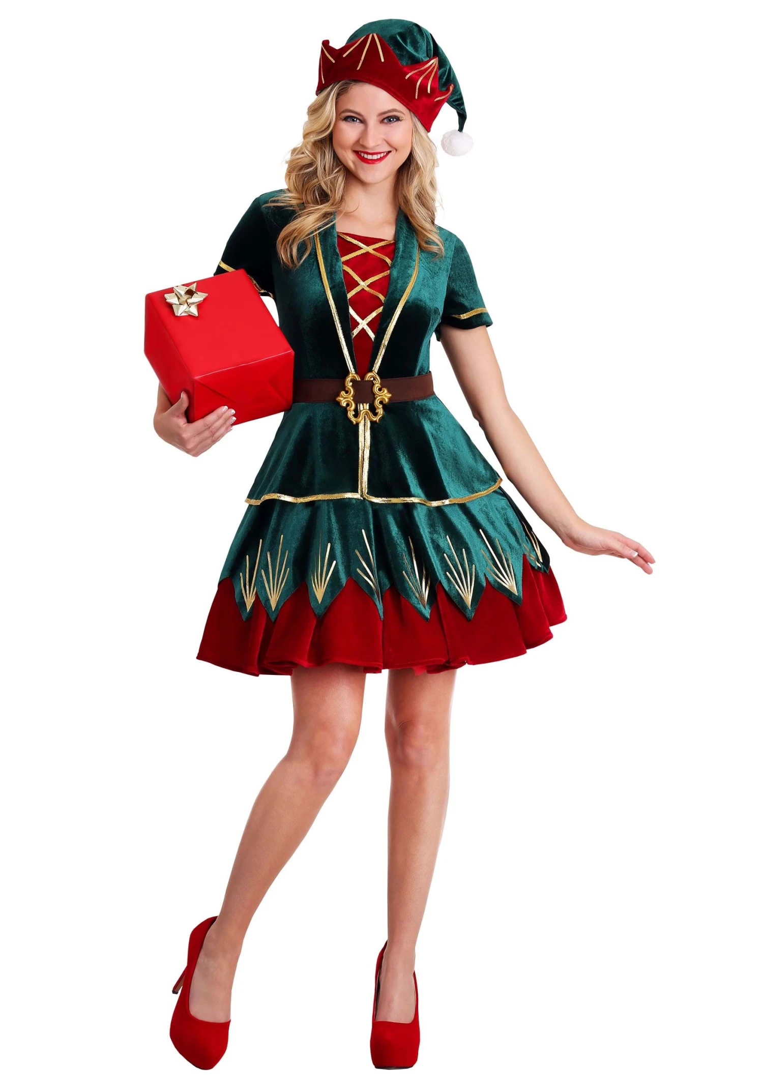 The Women's Deluxe Holiday Elf Costume 1 The Women's Deluxe Holiday Elf Costume