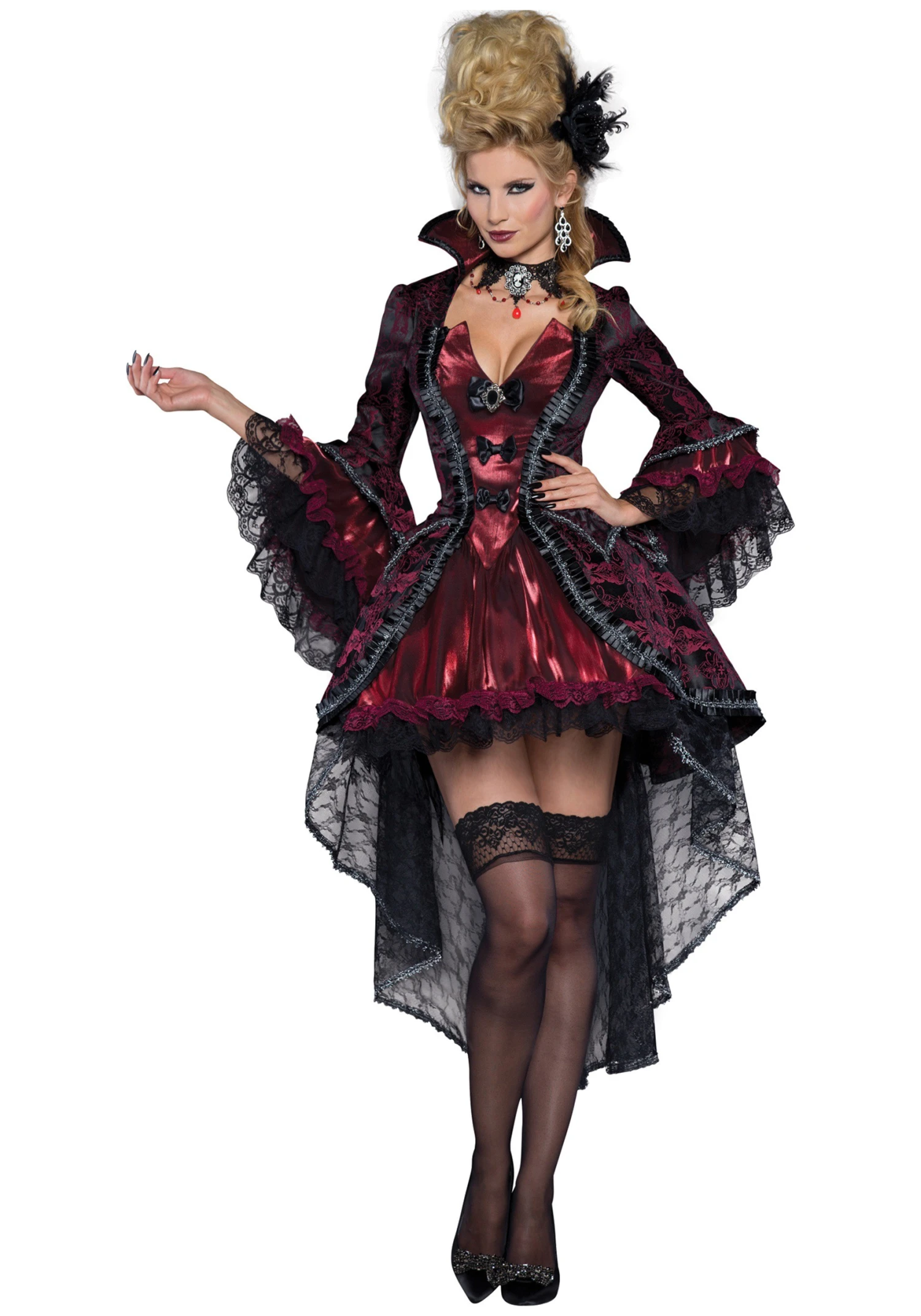 Women's Elegant Victorian Vamp Costume 1 Women's Elegant Victorian Vamp Costume