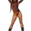 Smiffys Flame Mesh Bodysuit For Women
