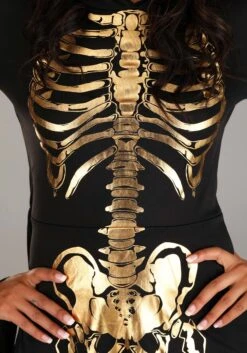 Women's Gilded Skeleton Costume Dress 7 Women's Gilded Skeleton Costume Dress -Halloween Costumes Shop womens gilded skeleton dress costume alt 3