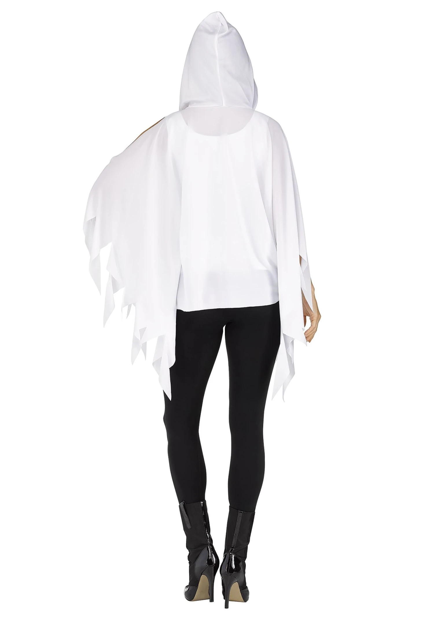 Fun World Glitter Ghost Poncho Costume For Women 2 Fun World Glitter Ghost Poncho Costume For Women - Image 2