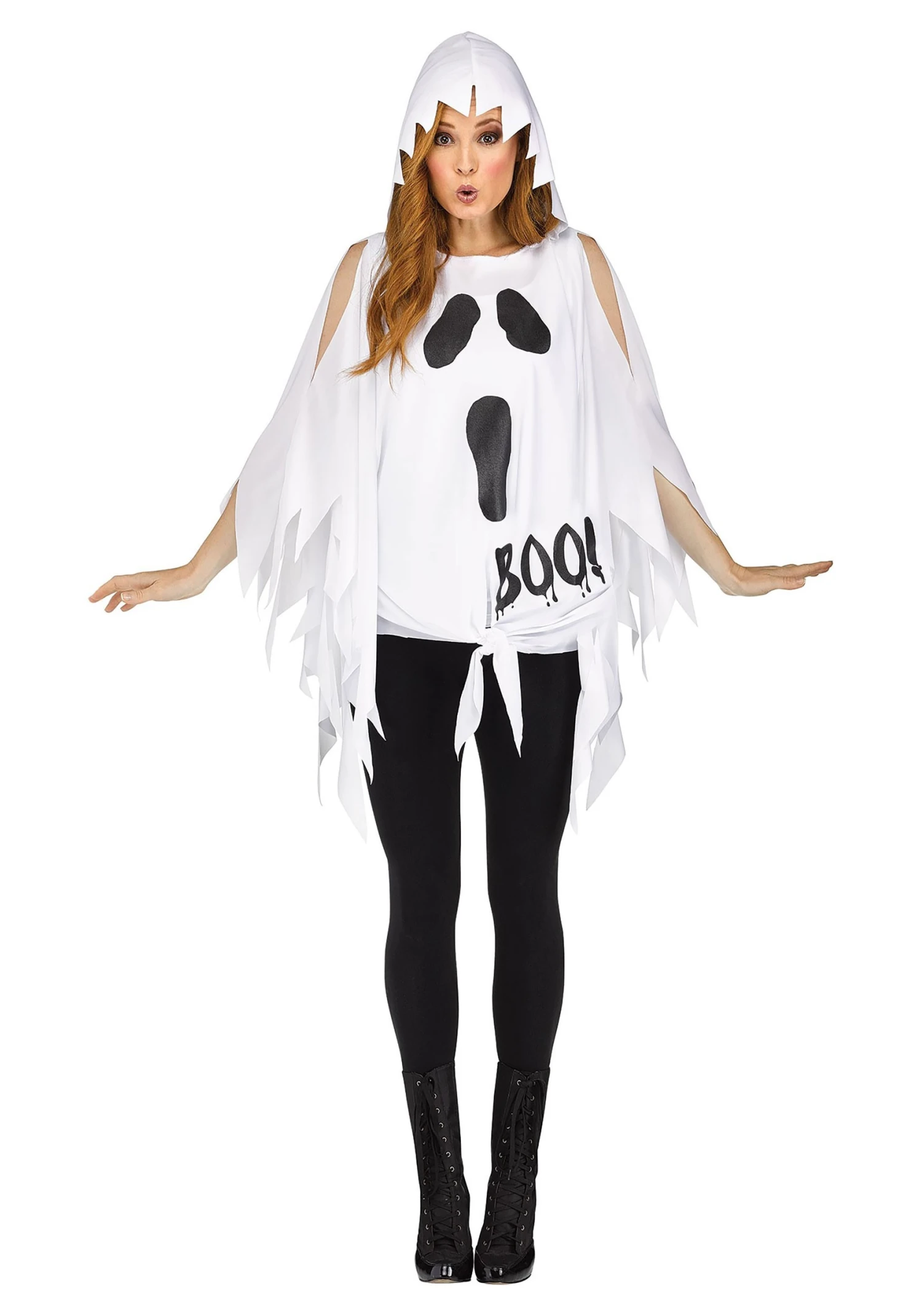 Fun World Glitter Ghost Poncho Costume For Women 1 Fun World Glitter Ghost Poncho Costume For Women