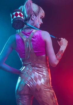 Harley Quinn Women's Gold Overalls Costume -Halloween Costumes Shop womens harley quinn gold overalls costume alt 11