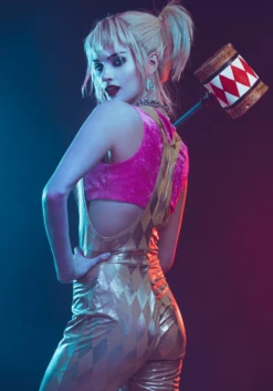 Harley Quinn Women's Gold Overalls Costume -Halloween Costumes Shop womens harley quinn gold overalls costume alt 12