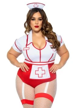 LEG AVENUE Plus Size Feelgood Nurse Costume For Women -Halloween Costumes Shop womens nurse feelgood costume alt 2