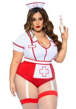 LEG AVENUE Plus Size Feelgood Nurse Costume For Women -Halloween Costumes Shop womens nurse feelgood costume alt 3