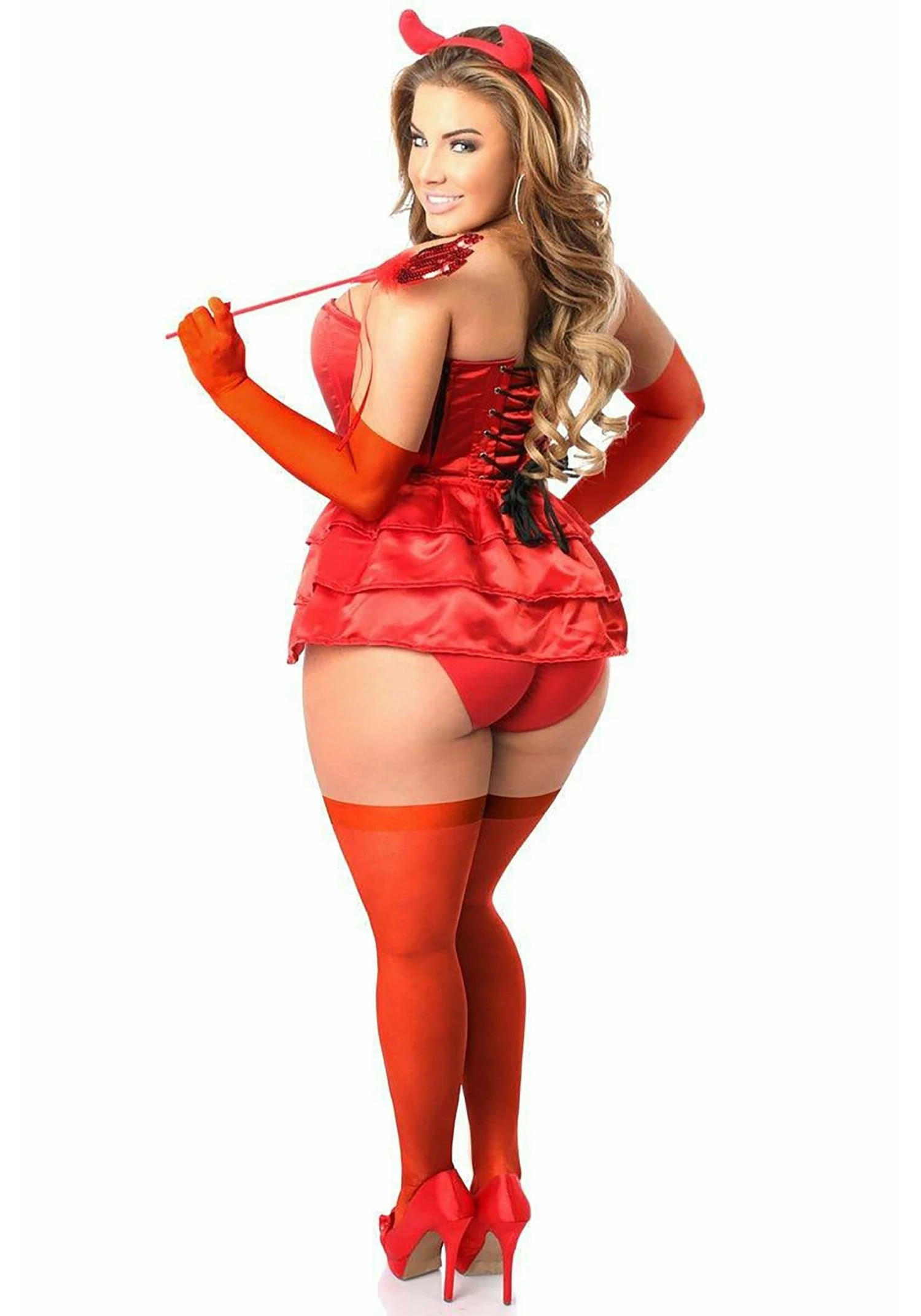 Plus Size 5 PC Devilicious Corset Costume For Women 2 Plus Size 5 PC Devilicious Corset Costume For Women - Image 2