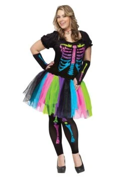 Fun World Women's Funky Punky Bones Plus Size Costume