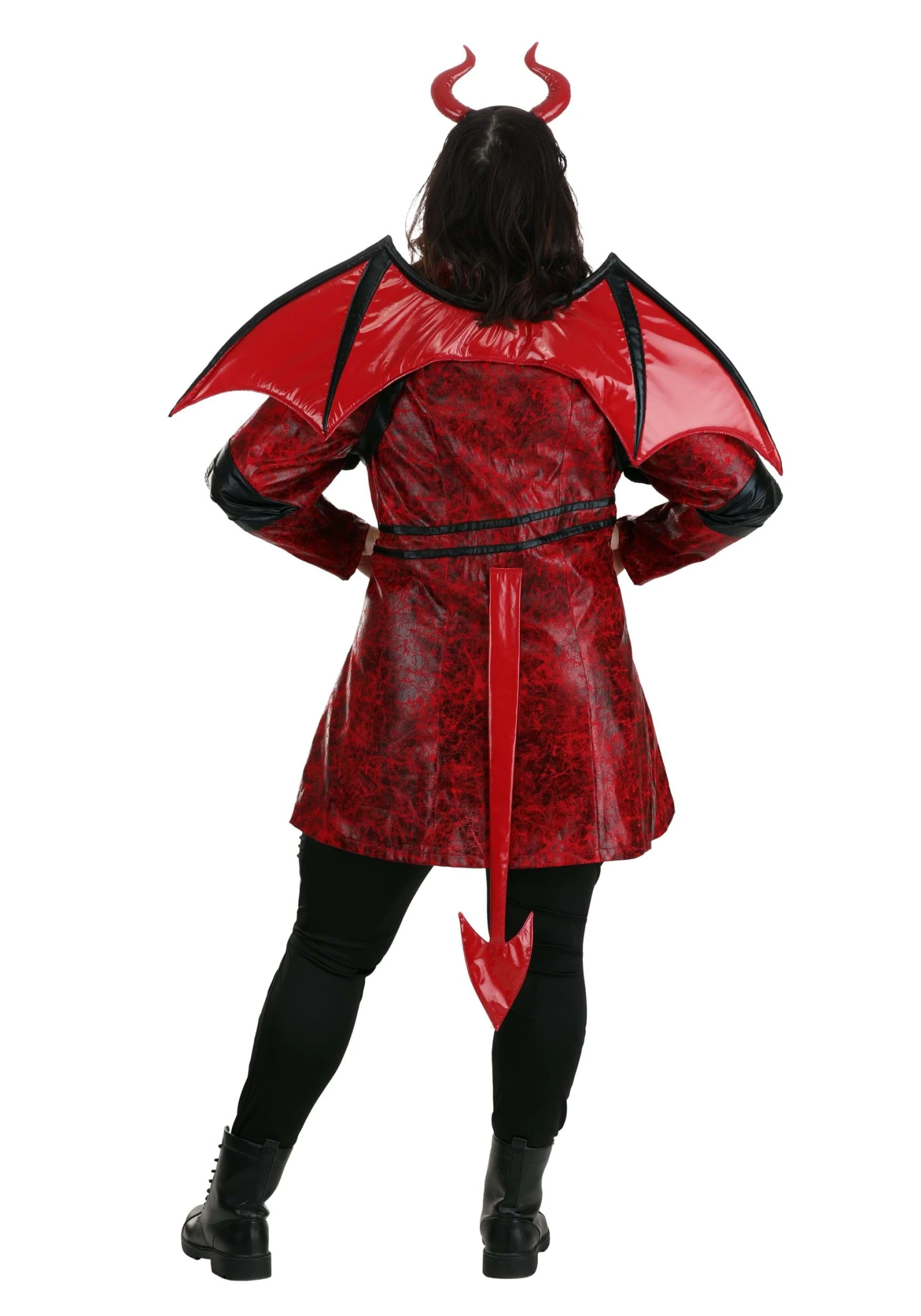 Plus Size Leather Devil Costume For Women 2 Plus Size Leather Devil Costume For Women - Image 2