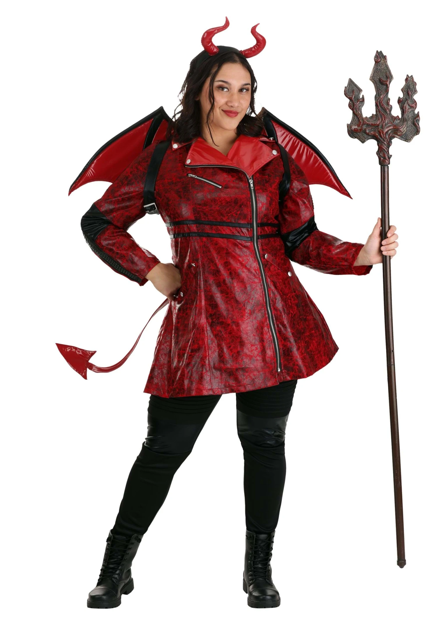 Plus Size Leather Devil Costume For Women 1 Plus Size Leather Devil Costume For Women