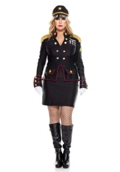 MUSIC LEGS Plus Size Military General Women's Costume