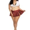 Dreamgirl Women's Plus Size Sexy Tie-Front Crop Top Schoolgirl Costume Set