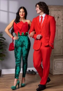 Red Rose Costume For Women -Halloween Costumes Shop womens red rose costume alt 2