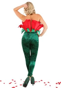 Red Rose Costume For Women -Halloween Costumes Shop womens red rose costume alt 3