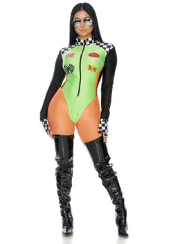 Forplay Sexy Green Racecar Driver Costume For Women -Halloween Costumes Shop womens sexy green racecar driver costume alt 4