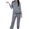 Women's Striped Prisoner Costume