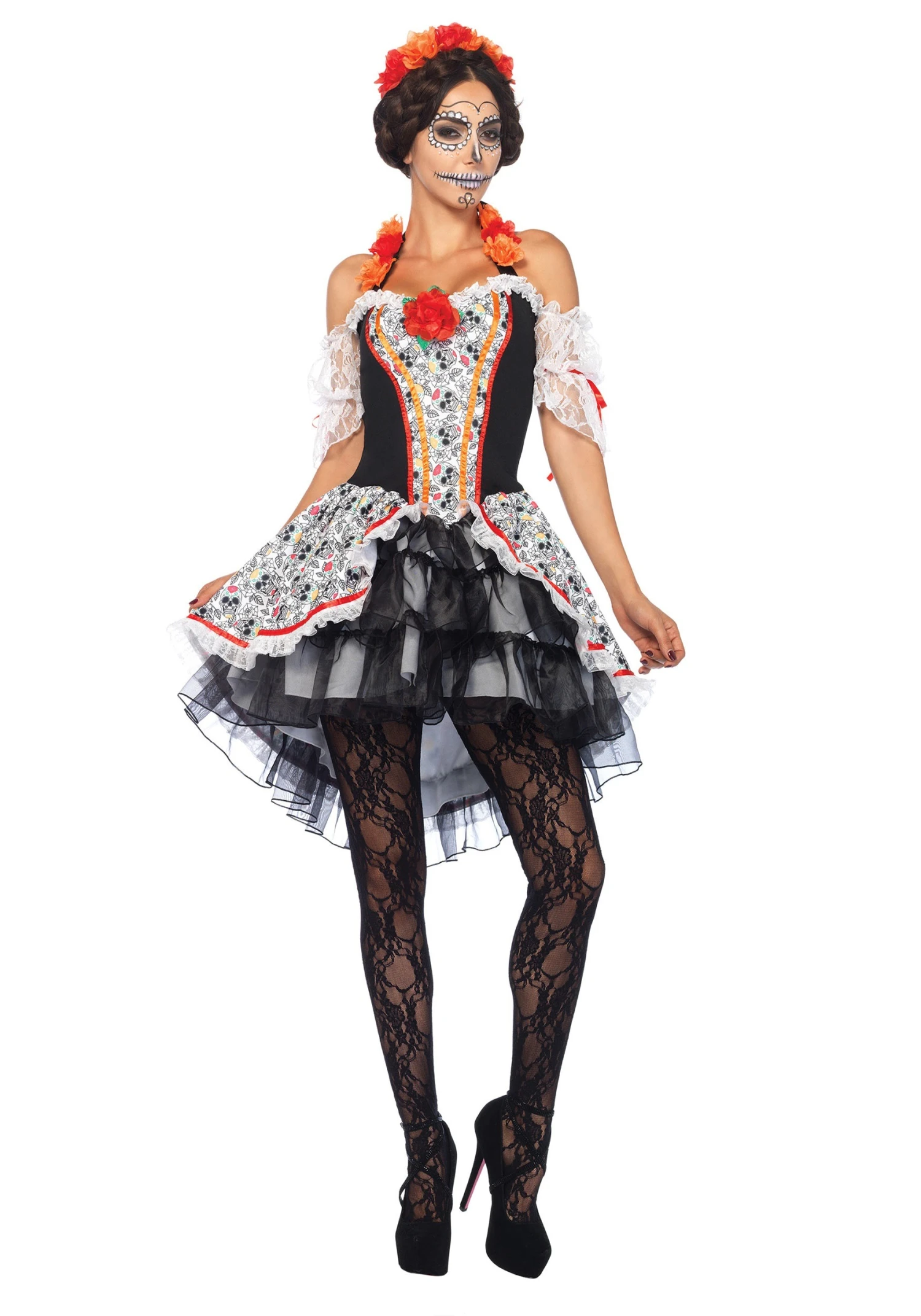 LEG AVENUE Women's Sugar Skull Senorita Costume 1 LEG AVENUE Women's Sugar Skull Senorita Costume