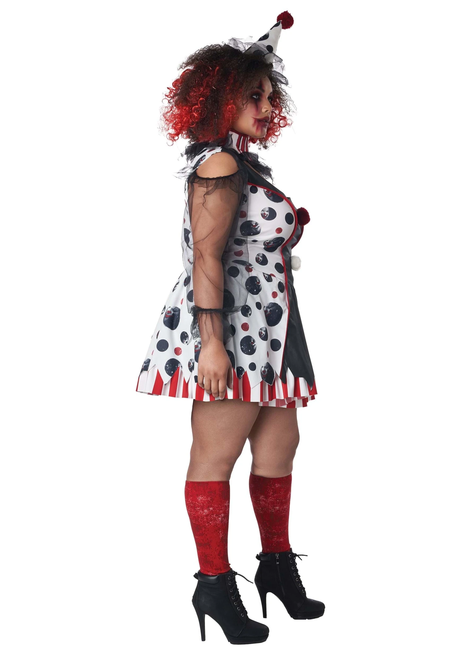 Plus Size Women's Twisted Clown Costume 3 Plus Size Women's Twisted Clown Costume - Image 3