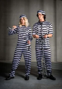 Women's Striped Prisoner Costume -Halloween Costumes Shop womens vintage striped prisoner costume alt 5