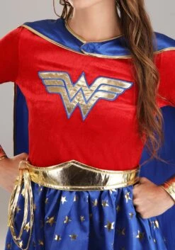 Wonder Woman Long-Sleeved Dress For Adults -Halloween Costumes Shop wonder woman adult long sleeve dress alt 2