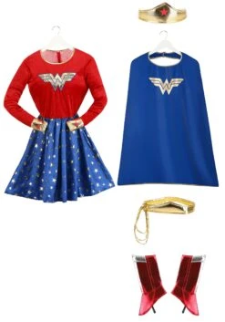 Wonder Woman Long-Sleeved Dress For Adults -Halloween Costumes Shop wonder woman adult long sleeve dress alt 9