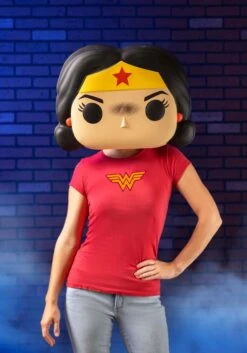 Funko POP! Wonder Woman Mask For Adults 13 Funko POP! Wonder Woman Mask For Adults -Halloween Costumes Shop wonder woman funko half mask alt 6