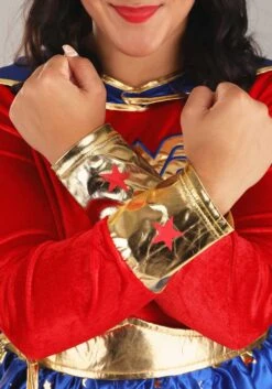 Wonder Woman Plus Size Long Sleeved Costume Dress For Women 13 Wonder Woman Plus Size Long Sleeved Costume Dress For Women -Halloween Costumes Shop wonder woman plus size adult long sleeve dress cos alt 4